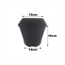 3 Litre Square Plant Pots Black Plastic Garden Nursery Seed Flower Pot Qty = 10