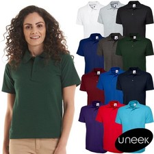 UNEEK Active Polo Shirt Adult Unisex Plain Soft Work Wear Leisure Top UC105