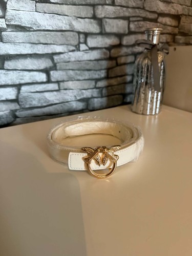 Pinko white leather belt - pinko,