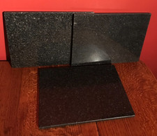 3 x BLACK SPECKLED GRANITE WORKTOP SAVERS (29cm x 21cm) PASTRY, CHOPPING BOARD.