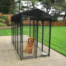 Outdoor Dog Kennel Pet House Enclosure Freeing Run Cage Playpen w/ Sun Shade XXL