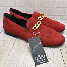 Womens Kaleidoscope Red Suede Slip On Low Heel Shoes UK7 EUR 41 RRP £45
