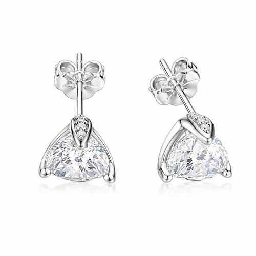 8mm 2carat moissanite stud - 2*2carat,