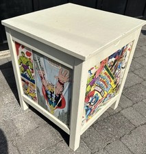 Kids Childrens Bedroom Wooden Toy Storage Box Ottoman Marvel