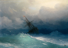 Ship on Stormy Sea by Ivan