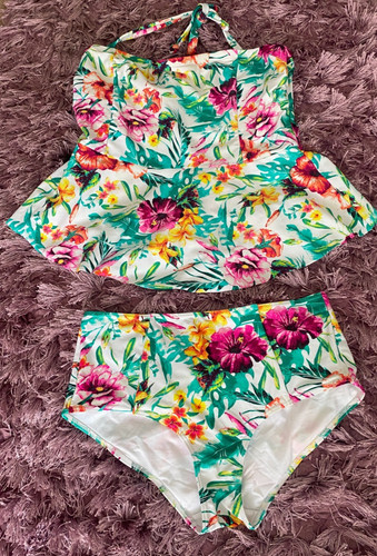 Very pretty floral tankini - tu,