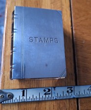 1913 Chester hallmarked Sterling Silver Lided Glass Stamp Holder