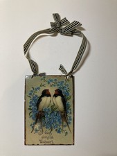 Love Birds Metal Wall Tin Sign Home Plaque in French “I will always love you”