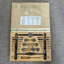 Vintage Metric Tap & Die Set M2–M6 – Wooden Case – Engineering Tools
