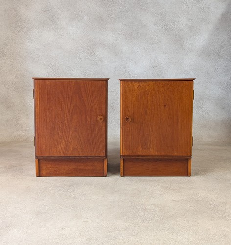 Pair mid century teak - of,