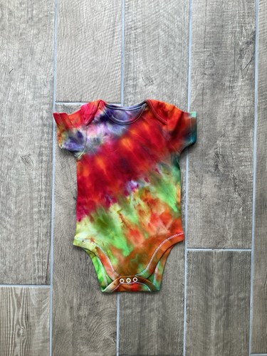 Tie dye baby grow vest - tie,
