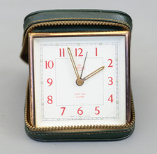 Vintage Smiths De Luxe 8 Day Travel Alarm Mechanical Clock Working Made in Great