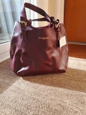 Russell Bromley Leather Ox Blood Burgundy Tote Handbag NWOT with Dust Bag