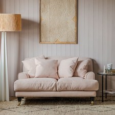 Graham and Green Chalmers Two-Seater Sofa - Tuscan Pink Linara