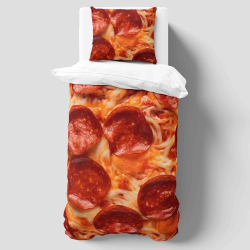 Pepperoni pizza duvet cover - pizza,