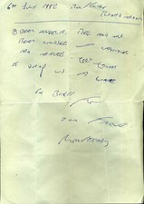 RON RONNIE KRAY Signed Letter