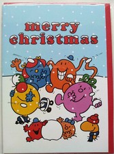 Mr Men Christmas Card - Mr Men & Little Miss Merry Christmas Card