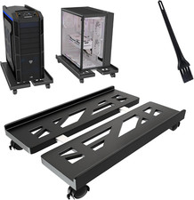 Hmseng Adjustable Pc Stand for Floor, Computer Tower Stand with 4 Rolling Caster