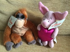 King Louie & Piglet  8" Plush Jungle Book Disney Store Toy Theme Park Tag LOOK