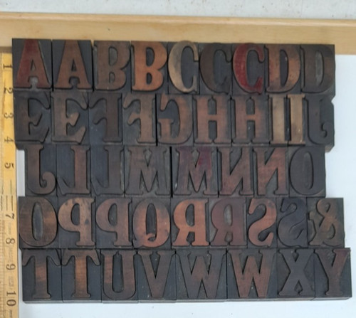 Old wooden letterpress - old,