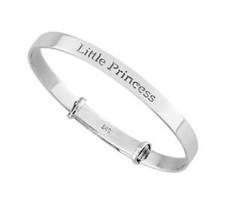 925 Solid  Sterling Silver  Baby's Christening Little Princess  bracelet