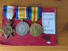 super WW1  Medal, War & Victory Trio pte young 8th London rifles brigade 