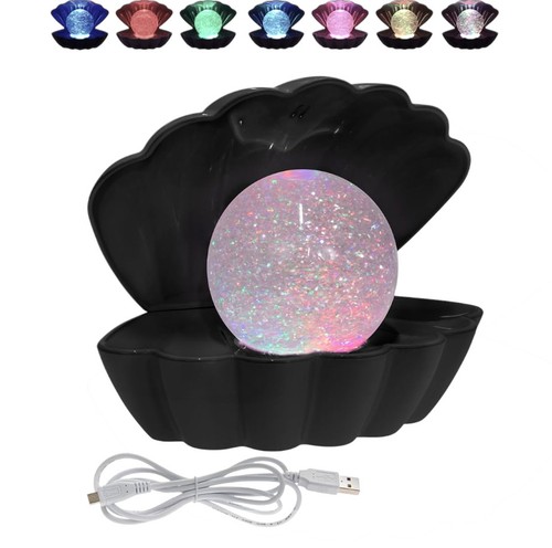 Black sea shell lamp glitter - sea,