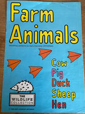 Farm Animals KNITTING PATTERN 5 intarsia jumper designs Cow sheep hen duck SHOP