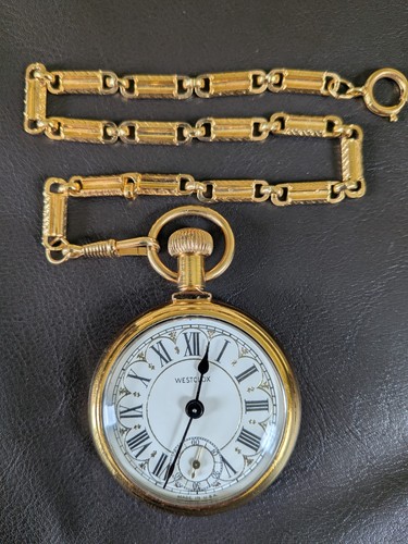 Westclox engraved train - engraved,