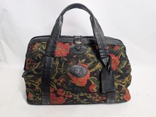 Elizabeth Arden vintage embroidered floral travel bag handbag overnight bag 80s