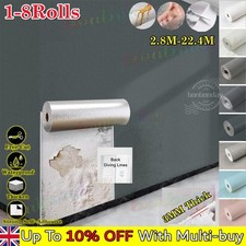 22M Thicken Self Adhesive Thermal Insulation Wallpaper Linen Plain Wall Sticker