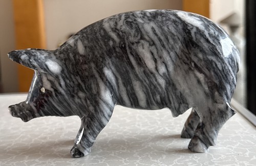 Vintage onyx marble pig - vintage,