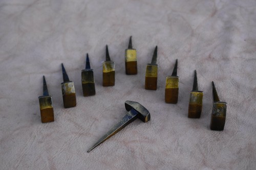 Vintage hand forged nails - vintage,