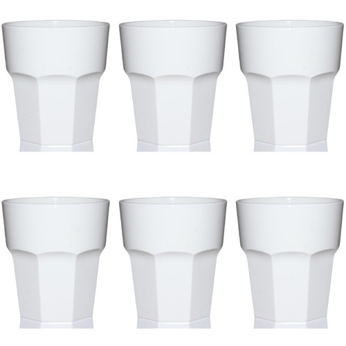 Rocks tumbler white reusable - white,