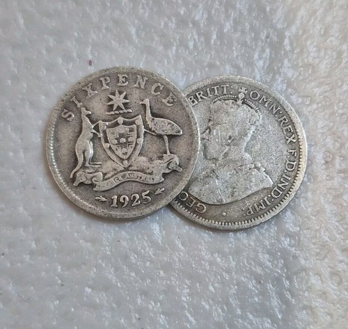 1925 australian silver - 6d,
