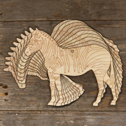 10x wooden zebra standing - wooden,