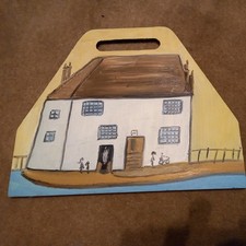 OIL PAINTING ALBERT THOMAS  FISHERMEN HOUSES ST IVES CORNWALL LAST ONE 