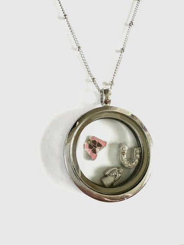 Round floating charm locket - round,