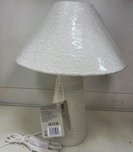 White fabric table lamp - fabric,