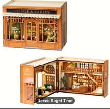 Miniature Dolls House  "coffee and bakery” Craft Kit With Lighting System ￼