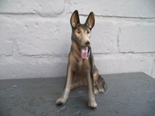  Vintage Ceramic German Shepherd Alsatian Puppy Dog Figurine Marked Foreign 