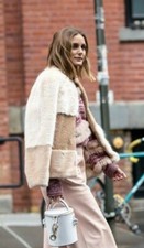 Zara Cream Patchwork Faux fur