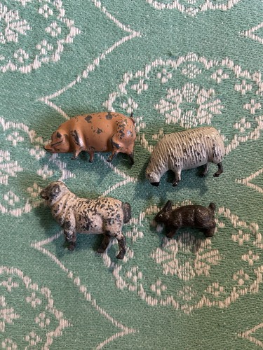 Vintage lead toy animal pig - vintage,