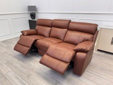Furniture Village Moreno Power Recliner 3 Seater Sofa Brown Leather