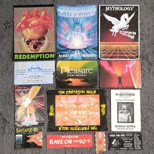 Rave Flyer Bundle, Job Lot, 1989 to Early 90's X26 Rave Flyers, Acid House 