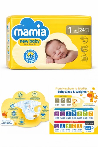 Mamia newborn nappies - nappies, size
