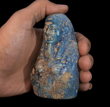 Rare Ancient Egyptian Antiques Egyptian Glazed Bust Ushabti shabti Figurine BC