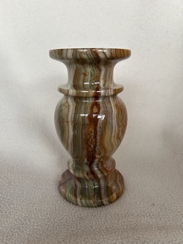 Carved onyx vase brown height - vase,