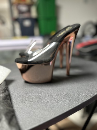 Clear white platform heels - 7",