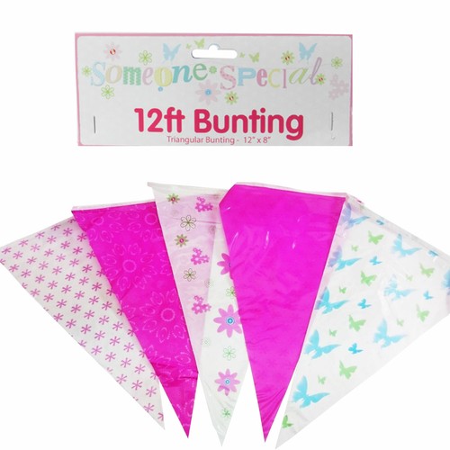 12ft pink bunting - 12ft,